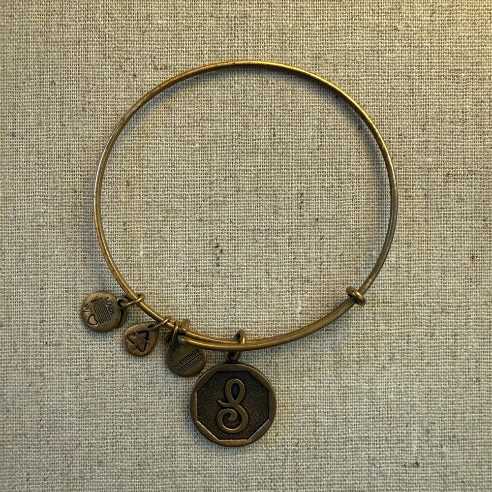 ALEX & ANI Charm Bracelet, cursive S Charm